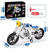 baratos Brinquedos de Montar-Motocicleta haste construção brinquedos para crianças metal construção construção modelo kit 5 variável multi forma motocicleta vapor brinquedos educativos (139 peças) dia das bruxas/dia de ação de graças/presente de natal