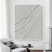 halpa Abstraktit taulut-musta valkoinen moderni minimalistinen seinätaide moderni minimalistinen taide musta 3d-tekstuurimaalaus abstrakti maalaus kodin seinän sisustus venytetty kehys ripustettavaksi