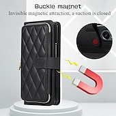お買い得  サムスン用ケース-電話 ケース 用途 Zフリップ6 Z Flip 5 Z Flip 4 Z Flip 3 バックカバー スタンド付き ジッパ－ ストラップ付き レトロ風 TPU PUレザー