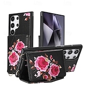 baratos Capa Samsung-telefone Capinha Para S24 Ultra S24 Plus S23 Ultra S23 Plus Capa traseira Com Suporte com cordão com pulseira Retro TPU Couro PU