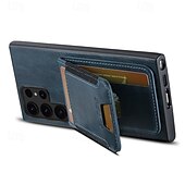 ieftine Carcasă Samsung-telefon Maska Pentru S24 Ultra Plus S23 Ultra Plus S22 Plus Ultra S25 Ultra Capac Spate rezista Loc pentru card Anti Șoc Retro TPU PC PU piele