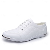 baratos Ténis para Homem-tênis masculino casual acolchoado - azul marinho, design com cadarço, confortável e leve, perfeito para uso diário