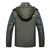 economico giacca sportiva-giacca con cappuccio da uomo giacca da sci giacca da trekking in pile giacca invernale da esterno termica calda fodera in pile impermeabile antivento giacca a vento giacca softshell cappotto sci sci snowboard pesca nero