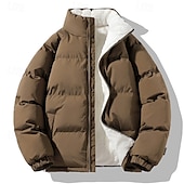 abordables Manteaux &amp; vestes-Homme Doudoune Veste matelassée Poche Polyester Doublure Polaire Usage quotidien Rendez-vous Vacances Normal Mode Décontractées Confortable Chaud Automne hiver Couleur unie / unie Noir Vert Kaki
