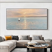 voordelige Schilderijen van landschappen-olieverfschilderij handgemaakte abstracte zeilboot canvas kunst schilderijen handgemaakte nautische olieverfschilderij op canvas grote zeilschip schilderijen wandkunst moderne zeegezicht schilderij
