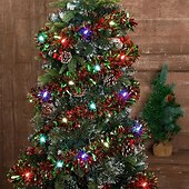 cheap Battery String Lights-5M 50 LED Flower Lantern String Lights, Colored Decorative Lights Flower Lantern String Christmas Tree for Christmas, Wedding, New Year, Indoor/Outdoor Festive Decor 1pc