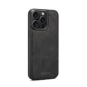 お買い得  iPhone用ケース-電話 ケース 用途 iPhone 16 15 14 Pro Max Plus 13 Pro Max バックカバー スタンド付き 取り外し可 磁石バックル レトロ風 TPU PUレザー
