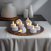 cheap Candle Lights-6pcs Rechargeable LED Flameless Candles - Battery Operated Votive Tea Lights for Christmas, Valentine&#039;s Day, Thanksgiving, and Home Wedding Decorations