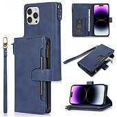 cheap iPhone Cases-Phone Case For iPhone 16 Pro Max Plus iPhone 15 Pro Max Plus iPhone 14 13 12 11 Pro Max Plus iPhone 14 Pro Max iPhone 13 12 11 Pro Max Flip Cover with Stand Holder with Wrist Strap Card Slot Retro