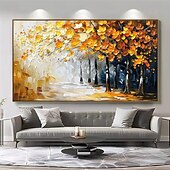 billiga Landskapsmålningar-impressionism oljemålning handmålade abstrakta höstlandskapsmålningar på duk handgjorda landskapstexturerad målning väggkonst oljemålning handmålad höstmålning för vardagsrum väggdekoration