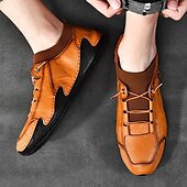 economico Sneakers da uomo-sneakers casual slip-on da uomo in pelle con caviglia in maglia a rete e suola flessibile - ideali per l&#039;uso quotidiano e le attività all&#039;aperto
