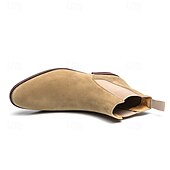 abordables Bottes de Chelsea-bottines chelsea en simili-suède pour homme – bottines décontractées à enfiler avec empiècements latéraux élastiques pour un usage quotidien, style vintage