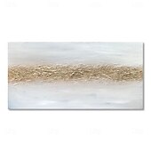 abordables Peintures Abstraites-peintures abstraites en or peintes à la main en 3D peinture dorée peinture abstraite en or blanc peinte à la main peinture acrylique blanche et dorée élégante art mural abstrait en or blanc peinture à