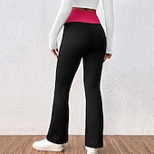 voordelige Yoga leggings en panty's-Dames Yogabroek Met fleece gevoerde legging Yoga legging Billenlift Buikcontrole Hoge taille Pilates Sportschooltraining Training Panty Kleurenblok Zwart Herfst Winter Sport Sportkleding Rekbaar Slank