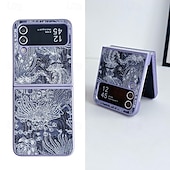 cheap Samsung Cases-Phone Case For Samsung Galaxy Z Flip 6 Z Flip 5 Z Flip 4 Z Flip 3 Back Cover Shockproof Retro PC PU Leather