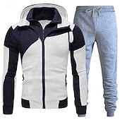 economico Tute da ginnastica-Per uomo Tuta Da Ginnastica Tuta da jogging 2 pezzi Zip intera Informale Autunno Manica lunga Traspirante Morbido Fitness Allenamento in palestra Corsa abbigliamento sportivo Abbigliamento sportivo