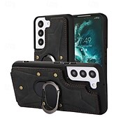 levne Pouzdra pro Samsung-telefon Carcasă Pro S23 Ultra Plus S23 S22 S22 Plus Ultra S21 FE S21 S21 Ultra Plus A54 A34 A14 S20 Plus S20 Ultra Zadní kryt Držák na prsteny Nárazuvzdorné Retro TPU PU kůže