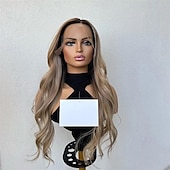 cheap Human Hair Lace Front Wigs-Human Hair 13x4 Lace Front Wig Free Part Brazilian Hair Wavy Multi-color Wig 130% 150% Density with Baby Hair Highlighted / Balayage Hair Glueless For Women Long Human Hair Lace Wig