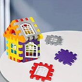 cheap Building Toys-100pcs House Assembly Building Blocks Large Size Creative Square Block Building Blocks Basic Assembly Building Blocks Educational DIY Assembly Toys Birthday Gifts Christmas Halloween Gift