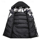 preiswerte Herren Steppweste-Herren Puffer Weste Kapuzenweste Gepolstert Weste Steppweste Täglich Verabredung Urlaub Modisch Brautkleider schlicht Herbst Winter Tasche Polyester warm halten Komfortabel Graphic Reisverschluss Mit