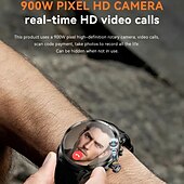 baratos Smartwatch-696 H19 Relógio inteligente 1.95 polegada Relógio inteligente Bluetooth Podômetro Aviso de Chamada Monitor de Sono Compatível com Android iOS Masculino satélite Chamadas com Mão Livre Câmera IP 67