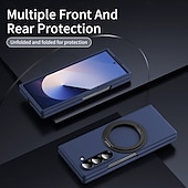 baratos Capa Samsung-telefone Capinha Para Dobra Z 7 Dobra Z 6 Z Fold 5 Z Fold 4 Z Fold 3 Capa traseira Com Suporte e protetor de tela Magnética Retro PC Metal