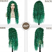 abordables Perruques Synthétiques Sans Bonnet-perruque longue bouclée ondulée perruque de remplacement de cheveux synthétiques duveteux ombré naturel avec ligne de cheveux libre pour costume cosplay fête perruques de fête de Noël adaptées