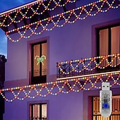 abordables Guirlandes lumineuses USB-Guirlande lumineuse LED alimentée par USB 4 m 138 LED en forme de vague pour intérieur et extérieur, fête, avant-toit, rampe d&#039;escalier, vacances, Noël, nouvel an, éclairage coloré, 1 pièce