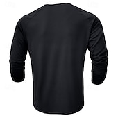 preiswerte Lässiges Henley-T-Shirt-Herren Henley Shirt T-Shirt langarmshirt Glatt Henley Strasse Urlaub Langarm Vintage-Stil Bekleidung Modisch Designer Basic
