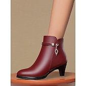 preiswerte Stiefeletten-Damenstiefeletten mit Fellfutter – warme Winterstiefeletten mit seitlichem Reißverschluss und schickem Goldakzent für Freizeit und Abendgarderobe