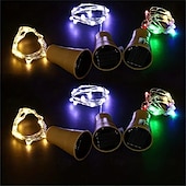 cheap Solar String Lights-2M Solar String Lights, 20 LEDs Wine Bottle String Lights, Warm White, RGB and Waterproof for Christmas &amp; Wedding Decorations 5pcs Set