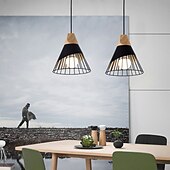 economico Luci a sospensione-lampada a sospensione macaron nordica lampada a sospensione moderna a led e27 lampada a sospensione a led ferro legno 110-240v