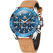 abordables Relojes de Cuarzo-Nuevo Olevs marca Olevs tendencia de moda reloj para hombres cronógrafo luminiscente calendario gran esfera reloj de cuarzo simple ocio deportivo impermeable