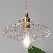 abordables Suspension-luminaires en verre teinté, luminaires suspendus ambrés, îlot de cuisine, luminaires suspendus en verre martelé, abat-jour en verre 110-240v