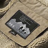 tanie Kurtki i płaszcze męskie-Męskie Kurtka Trucker Płaszcz zimowy Kurtka polarowa Kurtka Sherpa Biuro i kariera Codzienne Keep Warm Wygodne Kieszeń Zima Równina Zabytkowe Moda Klapa Niebieski Zielony Khaki Kurtki