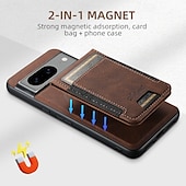 זול תיק טלפון אחר-טלפון מגן עבור Pixel 9 Pro Pixel 9 Pro XL Pixel 8 Pro Pixel 8 Pixel 7 Pixel 7 Pro Pixel 6 Pixel 6 Pro כיסוי אחורי עם מעמד ניתן לניתוק מגנטי רטרו TPU PC עור PU