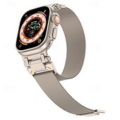 olcso Apple óraszíjak-Solo Loop Kompatibilis valamivel Apple Watch óraszíj 42mm 44mm 45mm 49mm Fém kapocs Állítható Rozsdamentes acél Csere óraszíj mert iwatch Ultra 2 Series 9 8 7 SE 6 5 4 3 2 1