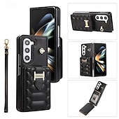 economico Cover Samsung-telefono Custodia Per Z Fold 5 Z Fold 4 Z Fold 3 Per retro con cordino con cinturino da polso Slot per schede Retrò TPU pelle sintetica