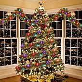 cheap Battery String Lights-5M 50 LED Flower Lantern String Lights, Colored Decorative Lights Flower Lantern String Christmas Tree for Christmas, Wedding, New Year, Indoor/Outdoor Festive Decor 1pc