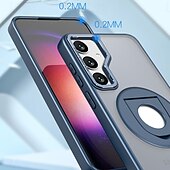 Недорогие Чехлы для Samsung-телефон Кейс для Назначение S25 Ультра Кейс на заднюю панель Магнитный Поддержка беспроводной зарядки Кольцо Пряжка Ретро ТПУ Акрил