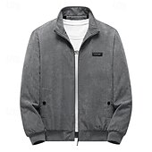 preiswerte Herrenjacken &amp; Herrenmäntel-Herren Winterjacke Cordjacke Fleecejacke Freizeitjacke Täglich Urlaub warm Tasche Vlies Herbst Winter Glatt Modisch Strassenmode Ständer Standard Schwarz Gelb Armeegrün Grau Jacken