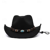 olcso Fedora kalap-Férfi Kentucky Derby Hat Szalmakalap Cowboy kalap Fedora Trilby kalap Fekete Bor Gyapjú Régies stílus Divat 18. század Texas állam Napi Témakör Egyszínű / Sima szín Fényvédő Szerepjáték