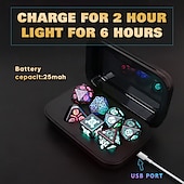 お買い得  アイデア商品-充電式 dnd ダイス ライトアップ ダイス 7 個 光るバランス LED ダイス 電子ダイス d &amp;d ダンジョンズ アンド ドラゴンズ 多面体ダイス セット RPG ロールプレイング テーブル ゲーム