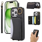 levne Pouzdra pro iPhone-telefon Carcasă Pro iPhone 16 Pro Max Plus iPhone 15 Pro Max Plus iPhone 14 13 12 11 Pro Max Plus iPhone 14 Pro Max iPhone 13 12 11 Pro Max Zadní kryt se stojánkem s poutkem na zápěstí Slot pro kartu