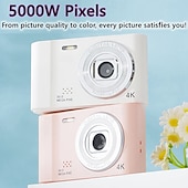 cheap Digital Camera-4K Digital Camera Point and Shoot Photography Travel Selfie Camara 2.4inch Screen Entry-Level Gift Compact Digicam Selfie Mini Retro Cam