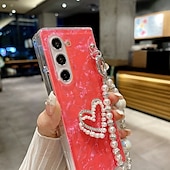 お買い得  サムスン用ケース-電話 ケース 用途 Zフォールド6 Z Fold 5 Z Fold 4 Z Fold 3 バックカバー リストストラップ付き 耐衝撃 レトロ風 PC