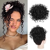 economico Chignon-Chignon Chignon Con clip Capelli sintetici Pezzo di capelli Estensione capelli Riccio Feste Giornaliero Da tutti i giorni Marrone scuro Nero Biondo