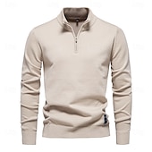 preiswerte Herren Elite Pullover &amp; Cardigans-Herren Pullover Reißverschluss-Pullover Gerippt Stricken Normale Oberteile Reißverschluss Einfarbig Gerollter Kragen Strickware Täglich Outdoor Sport &amp; Outdoor Bekleidung Frühling &amp; Herbst Schwarz