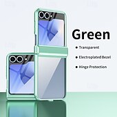 Χαμηλού Κόστους Samsung Θήκη-τηλέφωνο tok Για Z Flip 6 Z Flip 5 Πίσω Κάλυμμα και προστατευτικό οθόνης Ανθεκτική σε πτώσεις Ρετρό Επιμετάλλωση