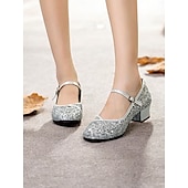 economico Scarpe per balli latini-scarpe da ballo mary jane con glitter oro da donna – scarpe da ballo da sala con tacco basso per eventi speciali e spettacoli